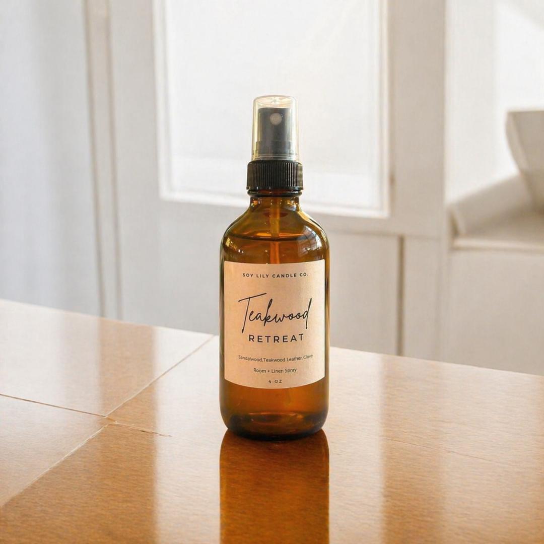 Teakwood Retreat Room + Linen Spray
